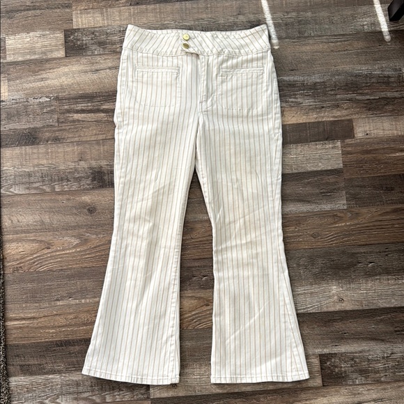 Frame denim Le Hardy cropped striped flare pants